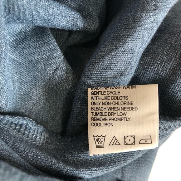 NWT Van Heusen long sleeve polo shirt textured windowpane plaid blue Medium - Picture 6 of 7